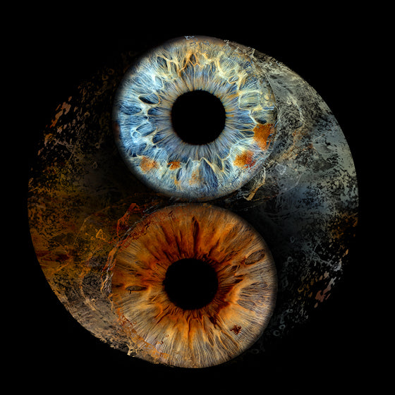 Iris-Bundle: 2 Iriden inkl. Design mit Acrylglas (60 × 40 cm)